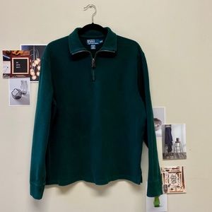 Polo By Ralph Lauren Mens Quarter Zip Green Size M